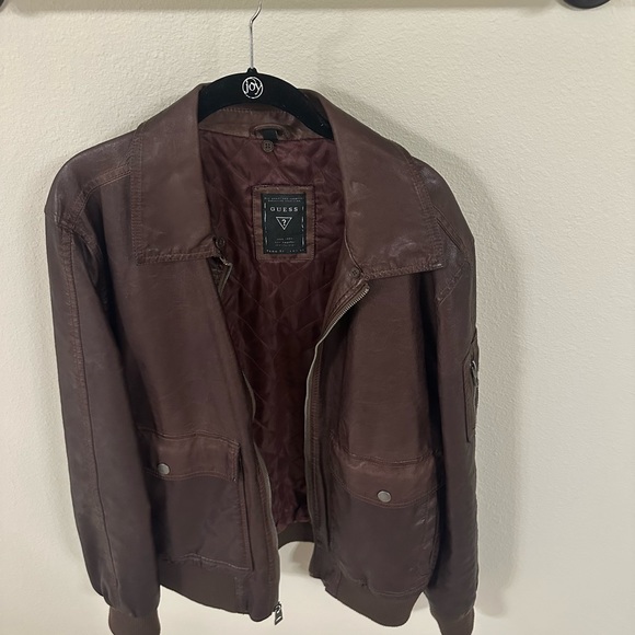 Brown leather guess jacket - Picture 2 of 3